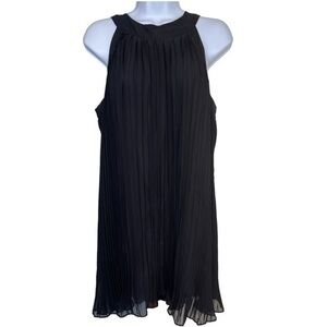 Romeo & Juliet Couture black high neck sleeveless pleat swing dress